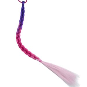 Косичка на резинке трехцветная арт.tr1607 фиолетовый,фуксия,розовый