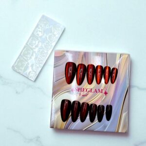 Ногти накладные кошачий глаз Sheglam Nail миндаль арт.tr2217 кроваво-красные