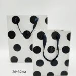 Пакет подарочный 26*32см Best wishes арт.yr-l-9228b в горошек черно-белый