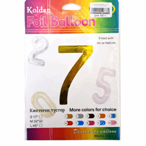 Шар фольга цифра 7 32д арт.tr1265 золотая