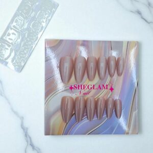 Ногти накладные кошачий глаз Sheglam Nail миндаль арт.tr2225 розово-коричневые