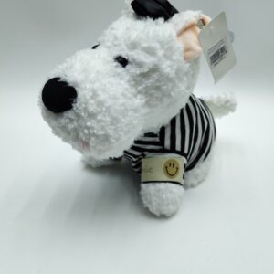 Мягкая игрушка Собака 25см арт.M12 черно-белая в полоску