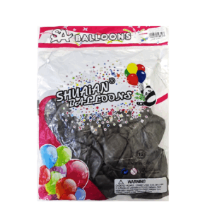 Шары упаковка 50шт Хром однотонные Shuaian Balloons 12д арт.tr1378 графитовые