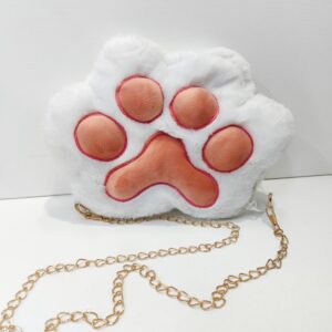 Сумка Лапка мех белая 23*16см 2000тг