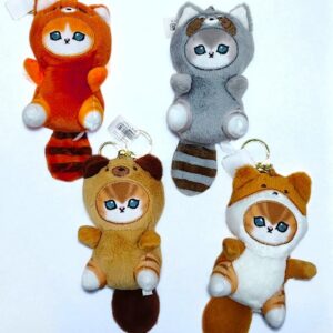 Брелок мягкий Котик в капюшоне арт.tr2608 ассорти