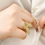 Кольцо бабочка стразы золото арт.tr1428