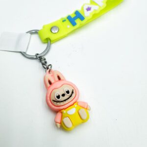 Брелок Лабубу 5см арт.tr976 в желтом комбинезоне