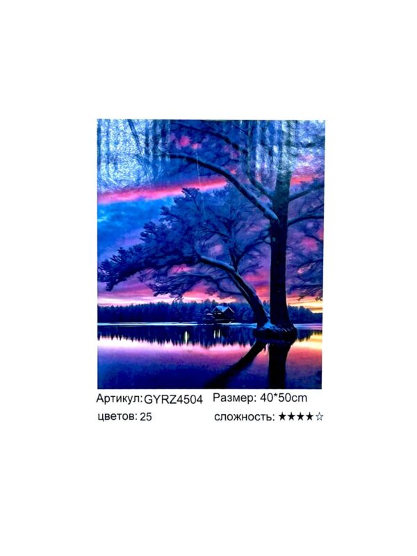 Алмазная мозайка 40*50см арт.gyrz4504 Зимний закат