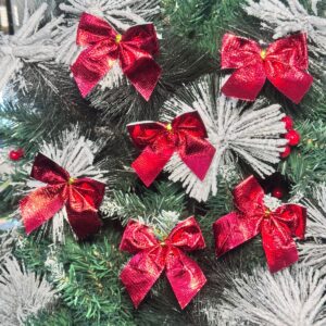 Бантики новогодние 6шт красные арт.6372-25