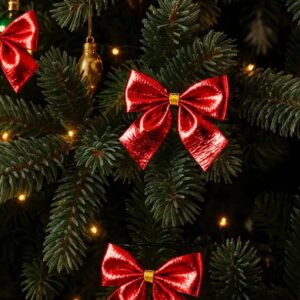 Бантики новогодние 6шт красные арт.6372-25