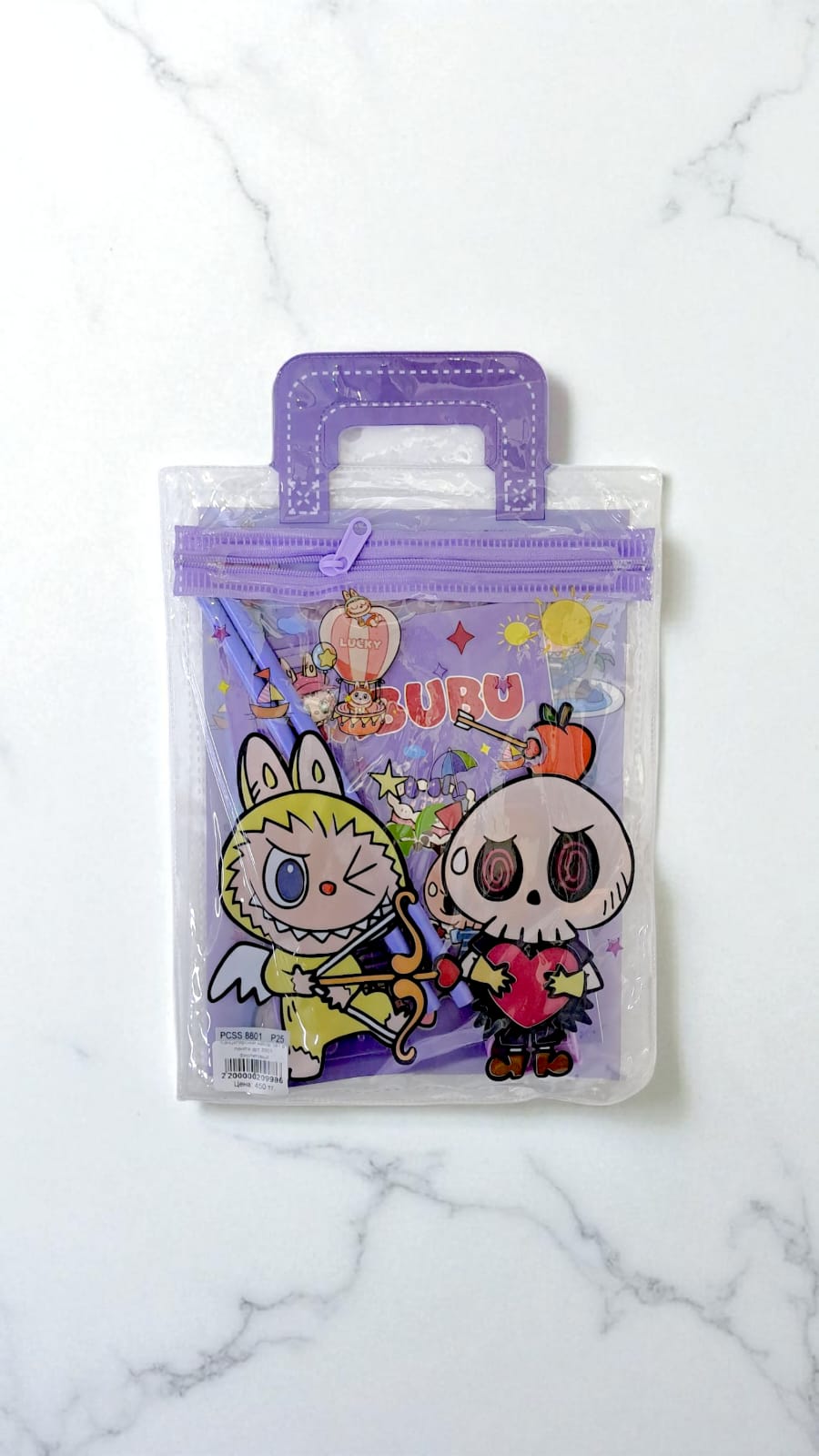 Канцелярский набор 5в1 в пакете арт.8801 фиолетовый Канцелярский набор 5в1 в пакете арт.8801 фиолетовый