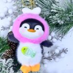 Брелок мягкий Пингвин арт.tr2753 в розовом капюшоне