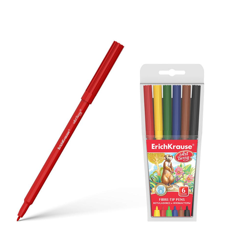 Фломастеры ErichKrause 6цв арт.EK33049 Фломастеры ErichKrause 6цв арт.EK33049