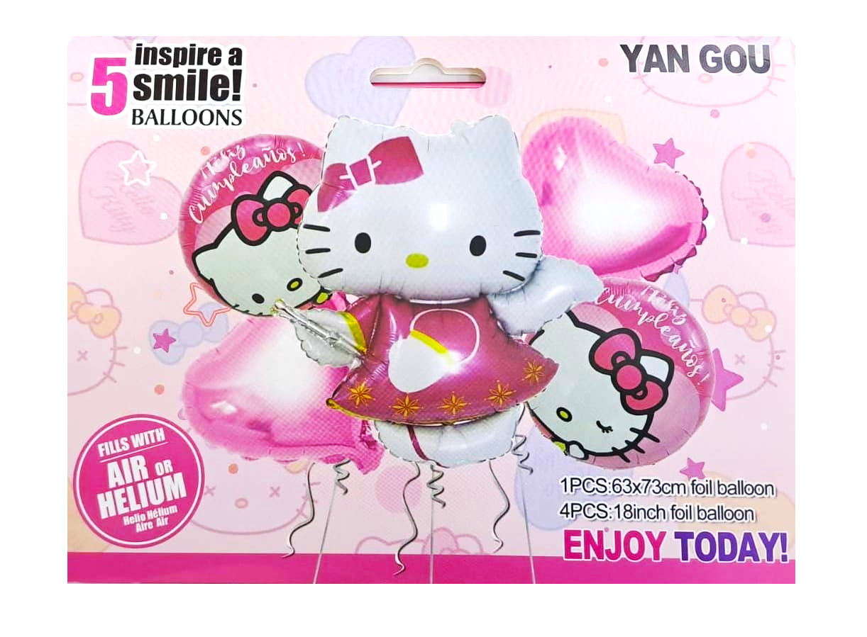 Шары фольга набор Китти уп 5шт арт.s-y-1010 Шары фольга набор Китти уп 5шт арт.s-y-1010