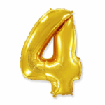 Шар фольга цифра 4 40д арт.tr1354 золотая