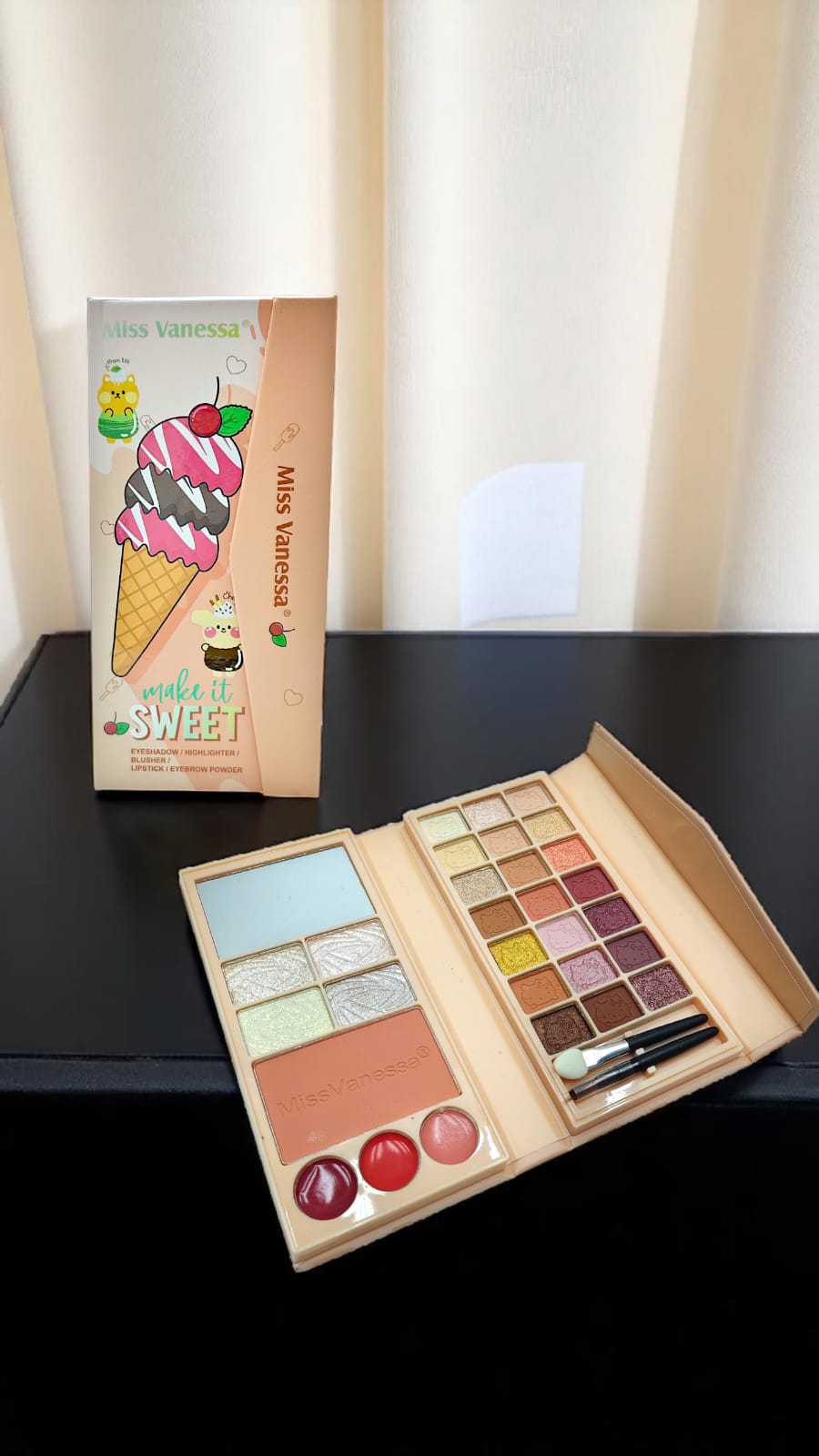 Палетка для макияжа Мороженко арт.f7001c персиковая Палетка для макияжа Мороженко арт.f7001c персиковая