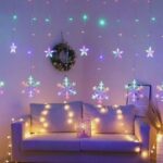 гирлянда крупная снежинка разноцветная 3000тг