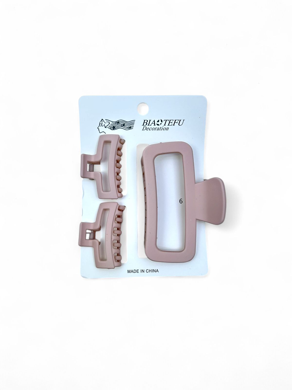 Крабик уп 3шт арт.tr2547 матовый розово-бежевый Крабик уп 3шт арт.tr2547 матовый розово-бежевый