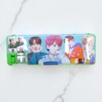 Пенал твердый+точилка BTS арт.6a-24 бирюзовый с зеленым