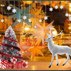 Наклейки на стекло новогодние Ёлка с оленем арт.XC502480