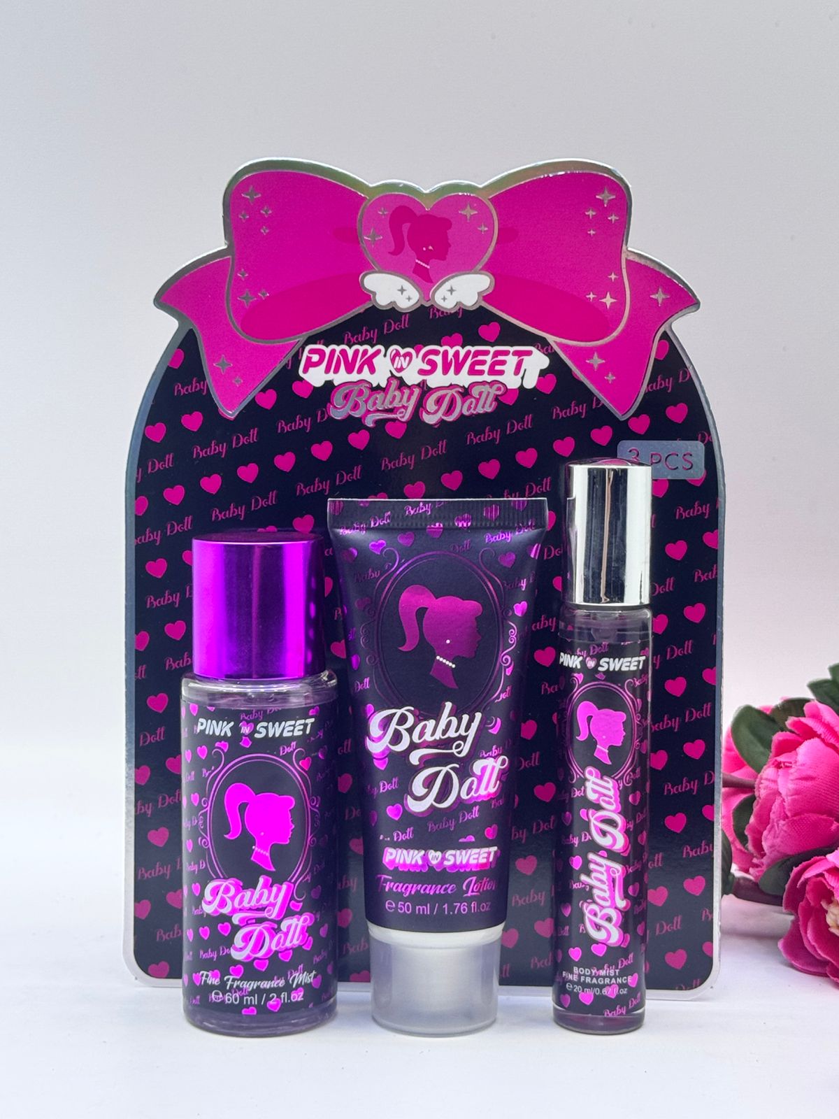 Косметический набор 3в1 Pink in Sweet Baby Doll арт.b0068-bg-2 Косметический набор 3в1 Pink in Sweet Baby Doll арт.b0068-bg-2