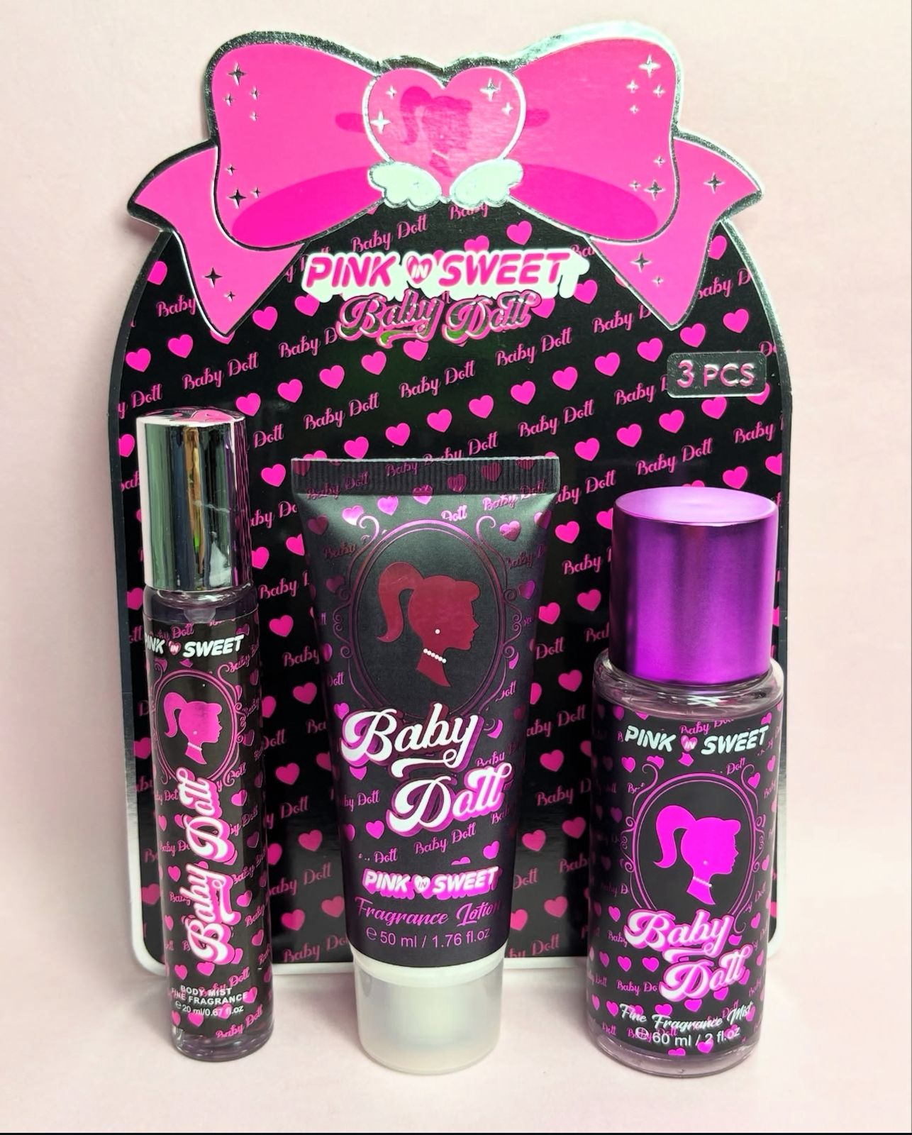 Косметический набор 3в1 Pink in Sweet Baby Doll арт.b0068-bg-2 Косметический набор 3в1 Pink in Sweet Baby Doll арт.b0068-bg-2