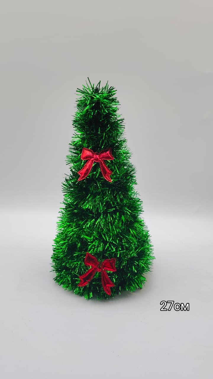 Декор новогодний Елка с мишурой с бантиками арт.6394-27 1000тг Декор новогодний Елка с мишурой с бантиками арт.6394-27 1000тг