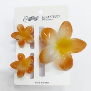 Крабик Гавайский цветок 4-8см оранжево-желтый.Набор 3шт 800тг