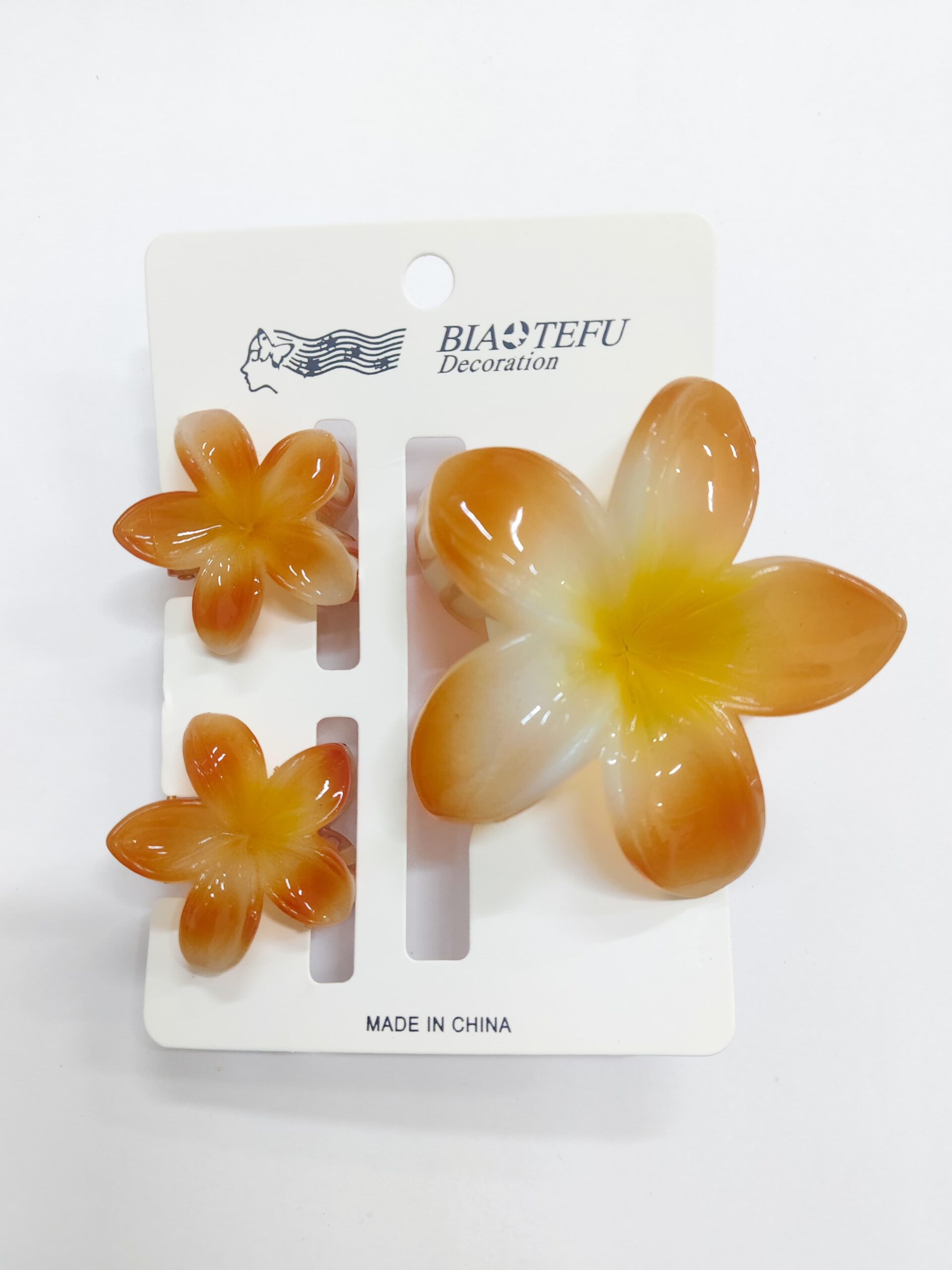 Крабик Гавайский цветок 4-8см оранжево-желтый.Набор 3шт 800тг Крабик Гавайский цветок 4-8см оранжево-желтый.Набор 3шт 800тг