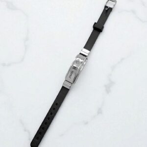 Браслет силиконовый регулируемый с металлической вставкой автограф "BTS-JIMIN" арт.tr2148 серебро