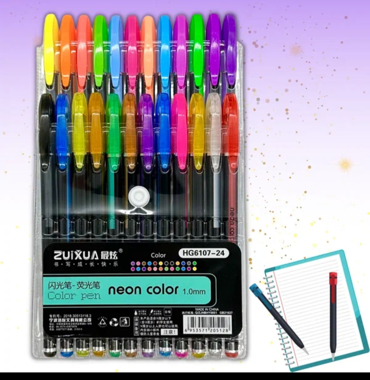 Ручки неоновые Neon Color 24цв арт.HG6107-24 Ручки неоновые Neon Color 24цв арт.HG6107-24