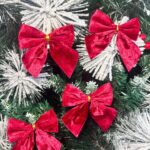 Бантики новогодние бархат 4шт красные арт.6372-35