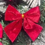 Бантики новогодние бархат 4шт красные арт.6372-35