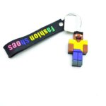 Брелок Майнкрафт 5см арт.B24m Крипер желто-фиолетовый