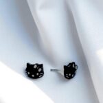 Серьги гвоздики Китти арт.tr1936 черные