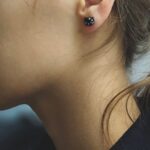 Серьги гвоздики Китти арт.tr1936 черные