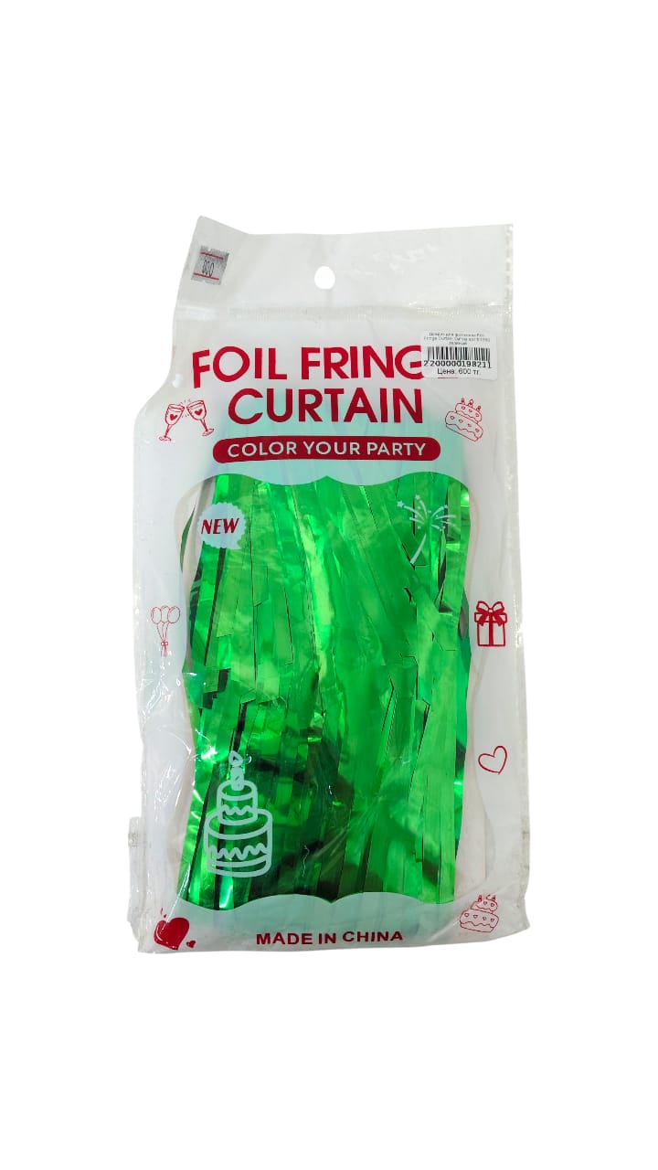 Дождик для фотозоны Foil Fringe Curtain 2м*1м арт.tr1383 зеленый Дождик для фотозоны Foil Fringe Curtain 2м*1м арт.tr1383 зеленый