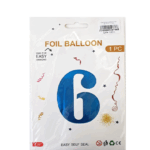 Шар фольга цифра 6 32д арт.tr1327 синяя