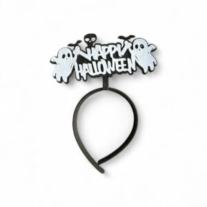 Ободок Happy Halloween с привидениями арт.tr3106 черно-белый