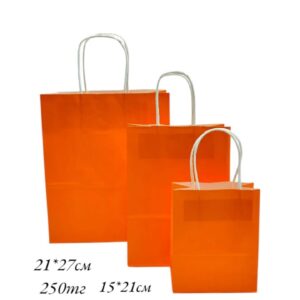 Пакет подарочный крафт 21*27см арт.pk12 оранжевый