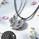 Кулоны парные титан проектор Сердце на магнитах арт.tr2095 серебро