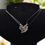 Кулоны парные титан проектор Сердце на магнитах арт.tr2095 серебро