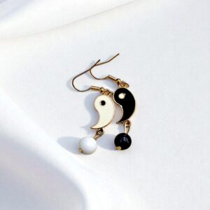 Серьги Инь Янь с бусинками арт.tr2193 золото