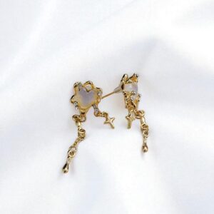 Серьги Сердце с камнем арт.tr2209 золото