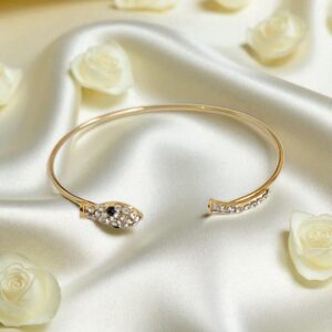 Браслет титан маленькая Змейка со стразами арт.tr1787 золото