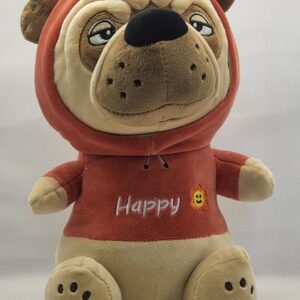 Мягкая игрушка Мопс в капюшоне 25см арт.M15 красный