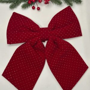 Бант новогодний со стразами красный арт.6224-6