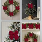 Бант новогодний со стразами красный арт.6224-6