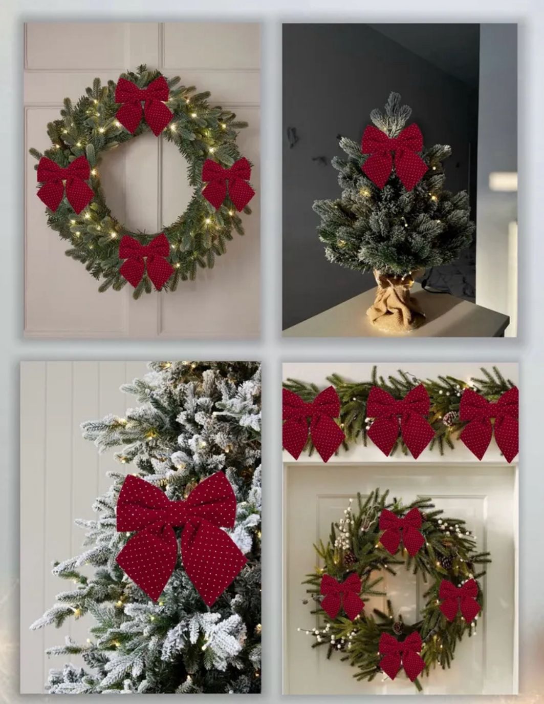 Бант новогодний со стразами красный арт.6224-6 Бант новогодний со стразами красный арт.6224-6