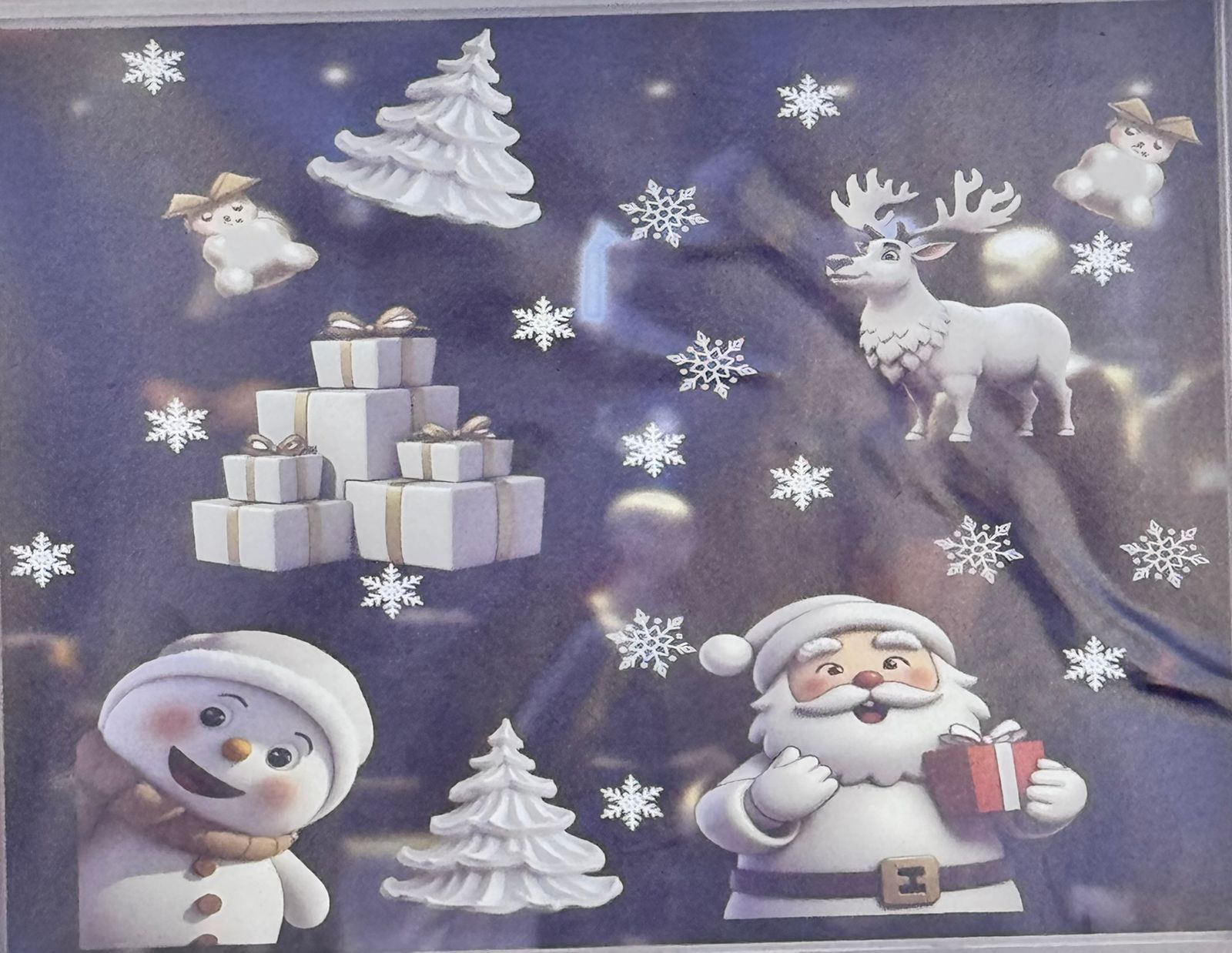 Наклейки на стекло новогодние Дед мороз арт.XC502481 Наклейки на стекло новогодние Дед мороз арт.XC502481